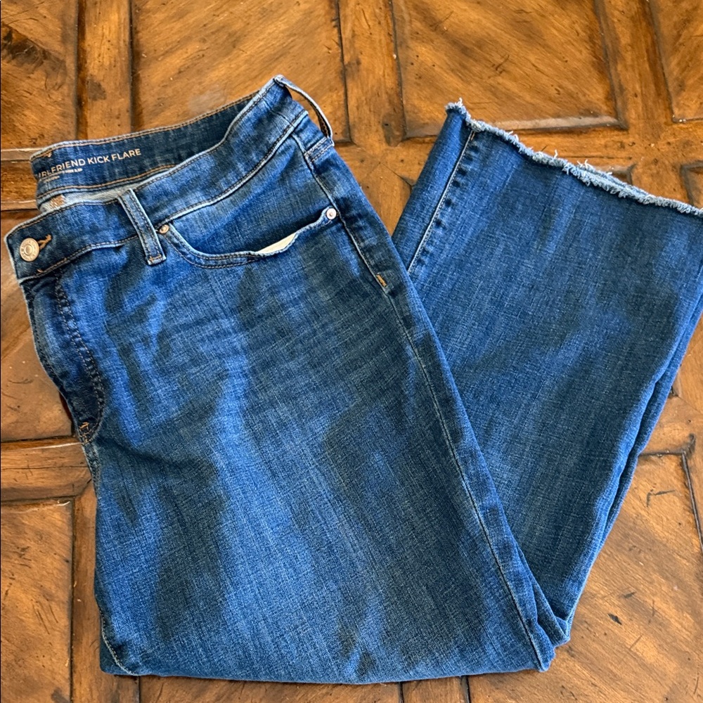 Chico's Dark Blue Ankle Flare Jeans
